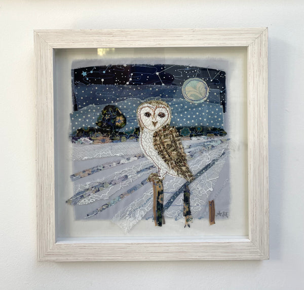 Midnight Owl Embroidery- Framed