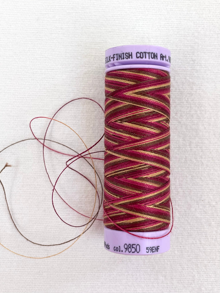 Burgundy/ Ochre  Variegated Mettler Thread 9850- 100m