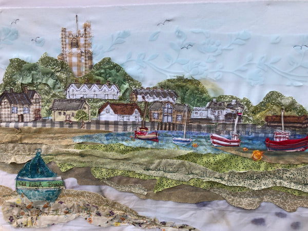 Leigh on Sea Landscape embroidery - Framed