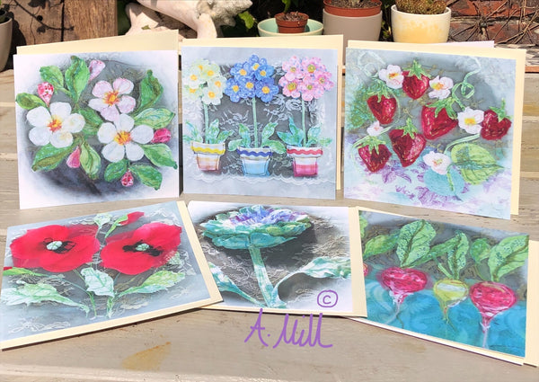 Floral Greetings Card x6 Pack