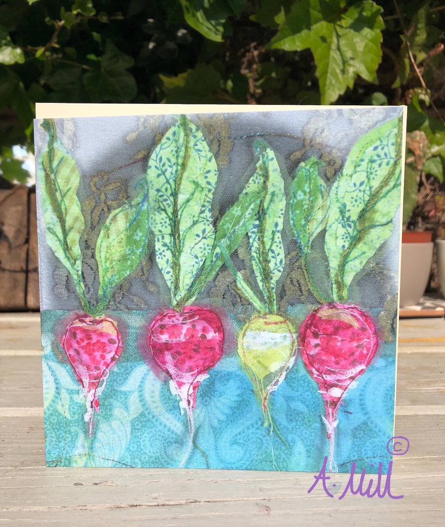 Radishes Greetings card