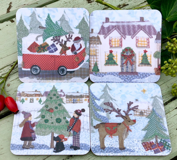 Christmas Coaster Set x 4