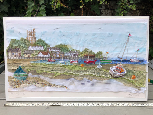 Leigh on Sea Landscape embroidery - Framed