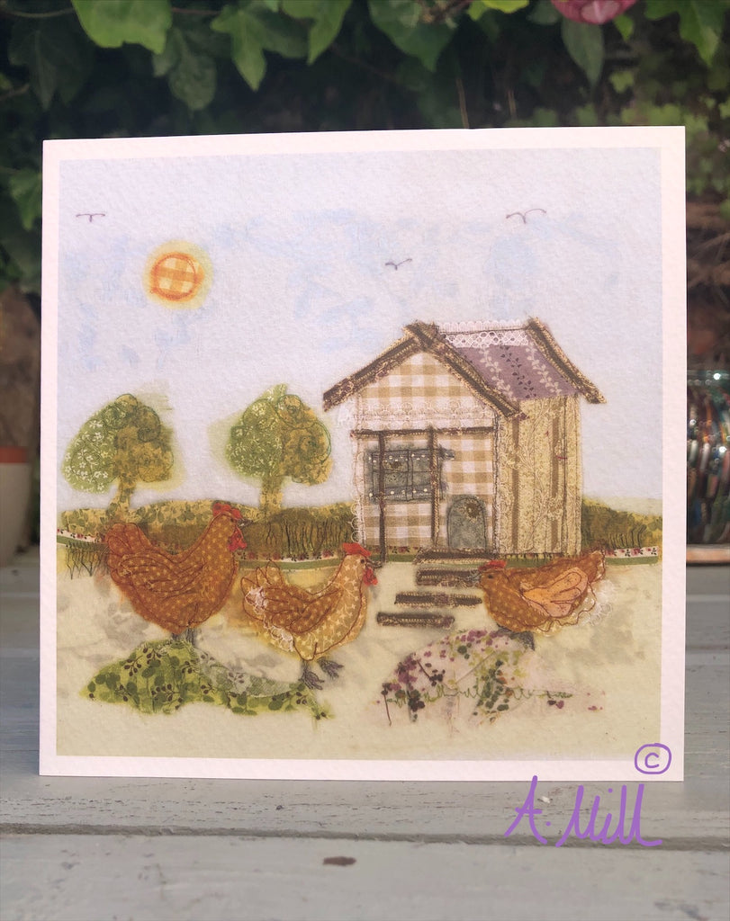 Hen house Greetings card