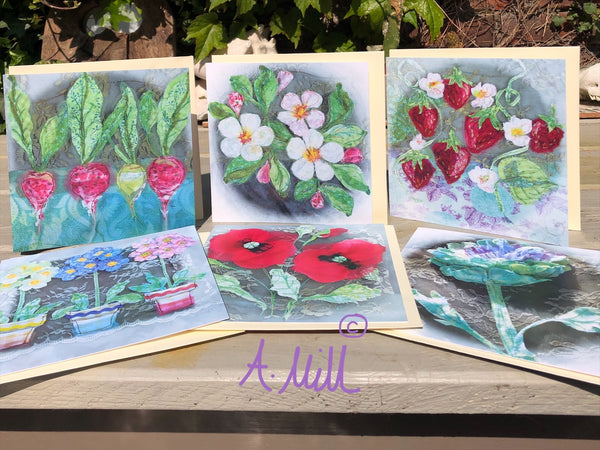 Floral Greetings Card x6 Pack