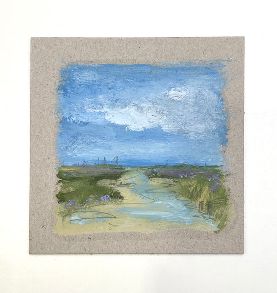 Morston Marsh Framed -  Sketchy Oil 9” x 9”