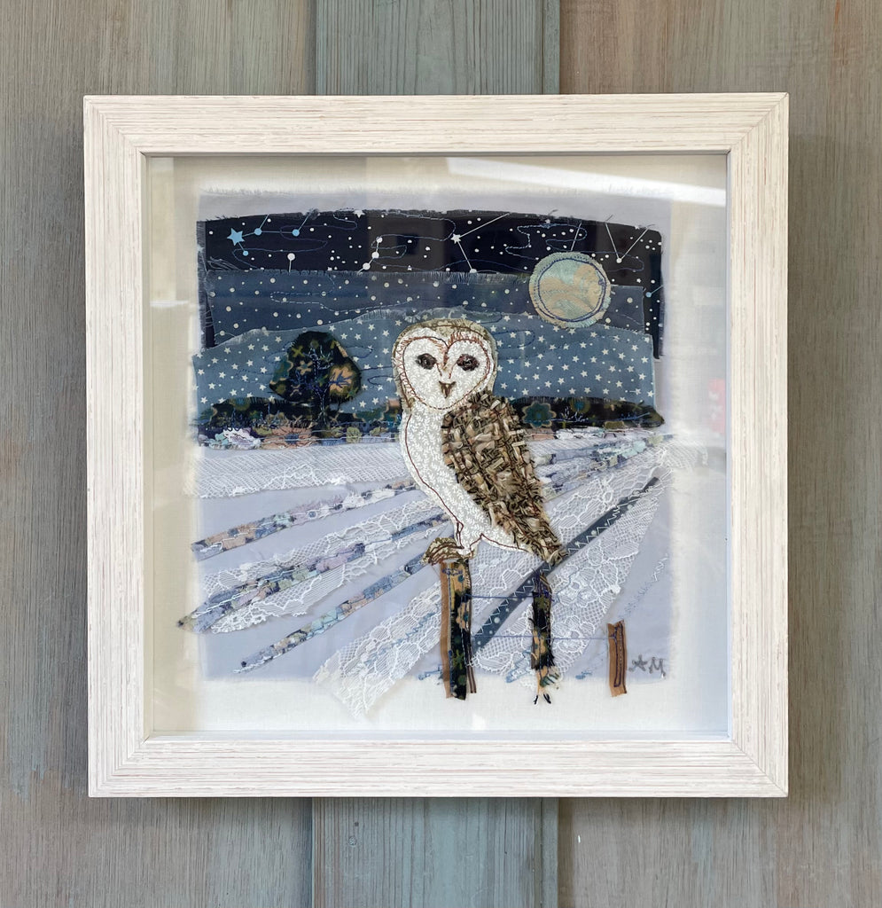 Midnight Owl Embroidery- Framed