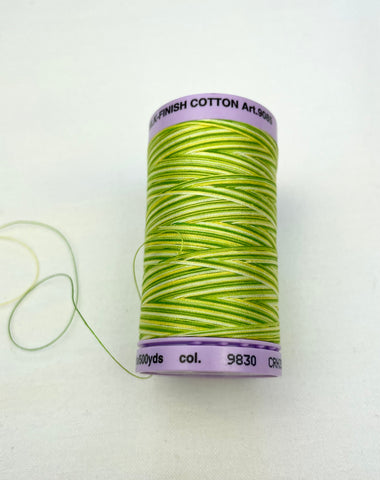 Large Mid Bright Green Variegated Mettler Thread 9830 - 457m