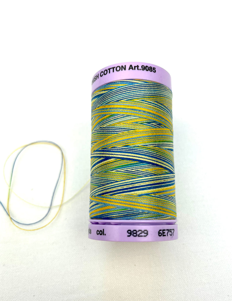 Large Green / Blue Variegated Mettler Thread 9829 - 457m