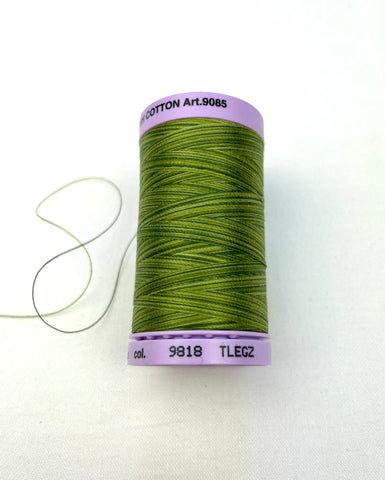 Large Dark Green Variegated Mettler Thread 9818 - 457m