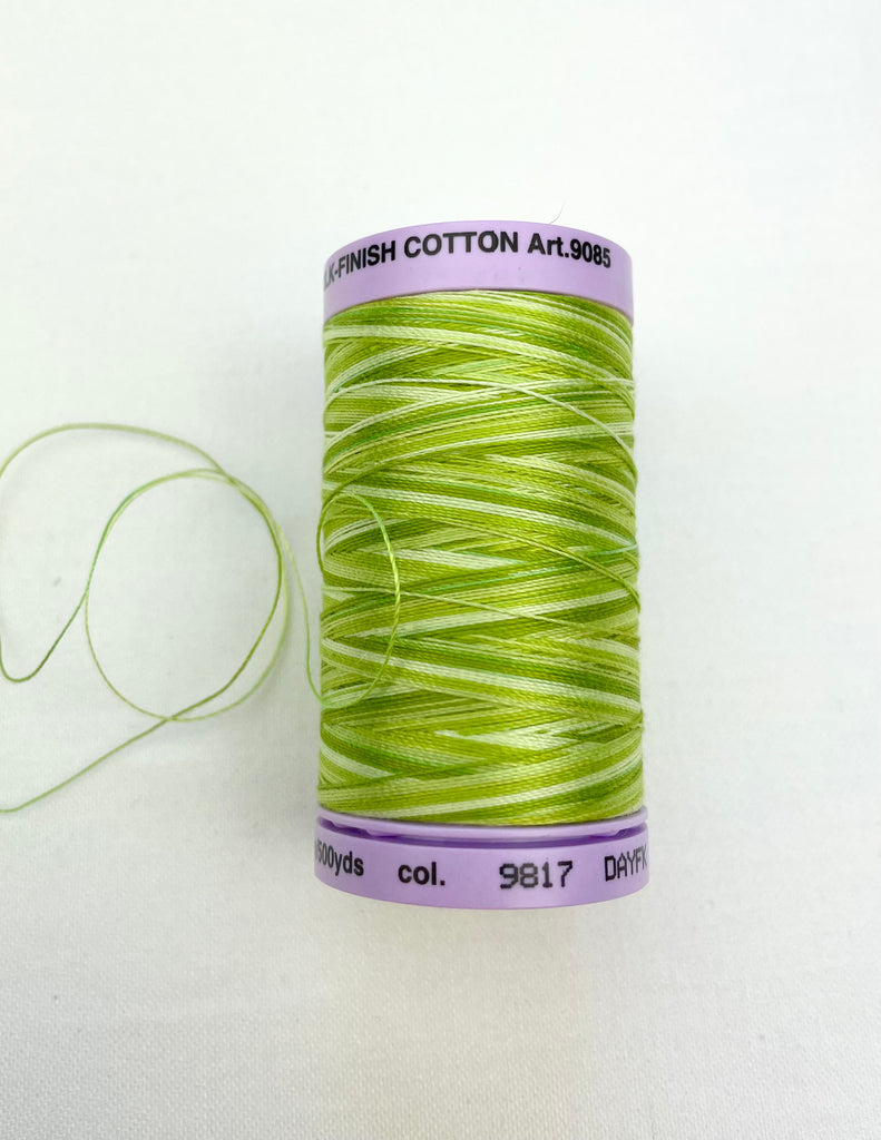 Large Bright Green Variegated Mettler Thread 9817 - 457m