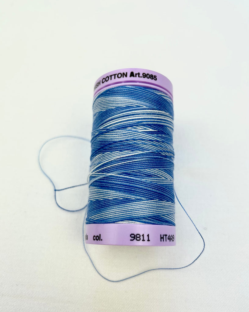Large Mid Blue Variegated Mettler Thread 9811- 457m