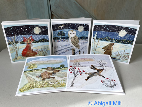Midnight Wildlife Greetings card Set