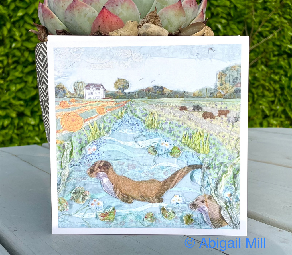 Swimming Otter Greetings card