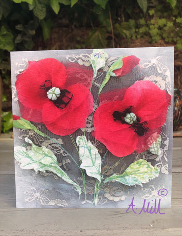 Poppies Greetings card