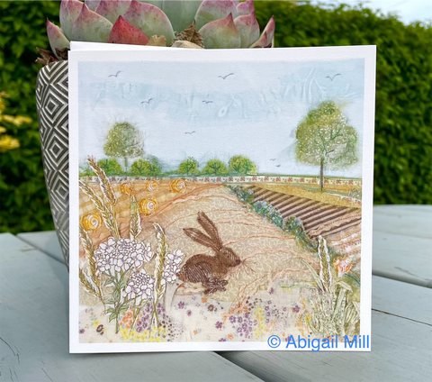 Harvest Hare Greetings card