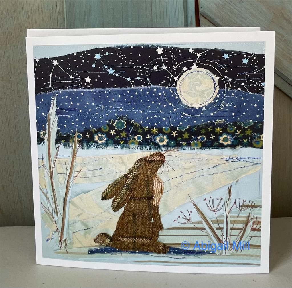 Moongazing Hare Greetings card