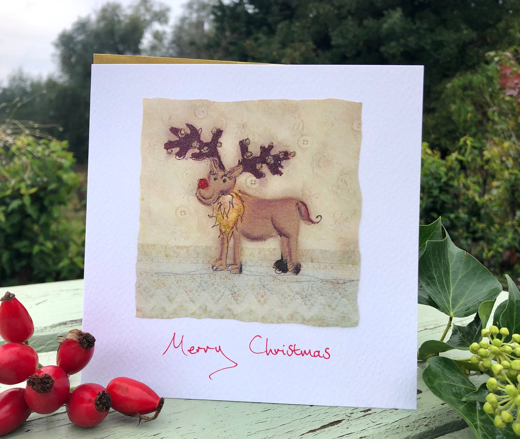Handmade Christmas card- Rudolf