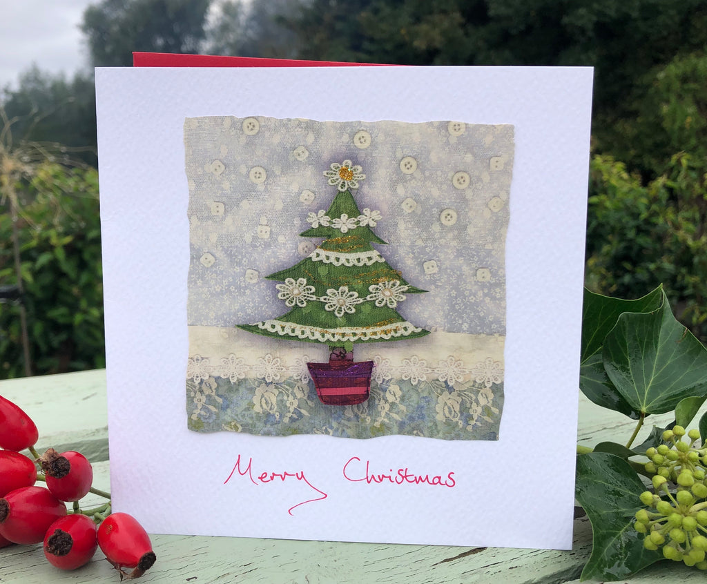 Handmade Christmas card- Lace Tree