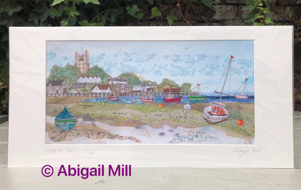 Leigh on Sea Landscape embroidery - Framed
