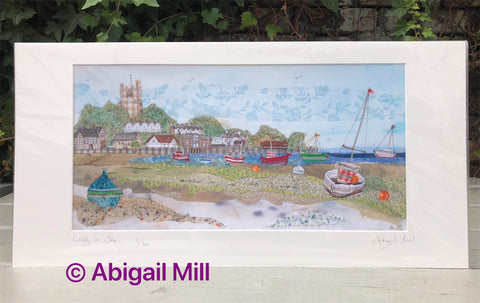 Leigh on Sea Landscape embroidery - Framed