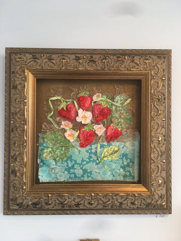 Baroque Strawberry flower embroidery