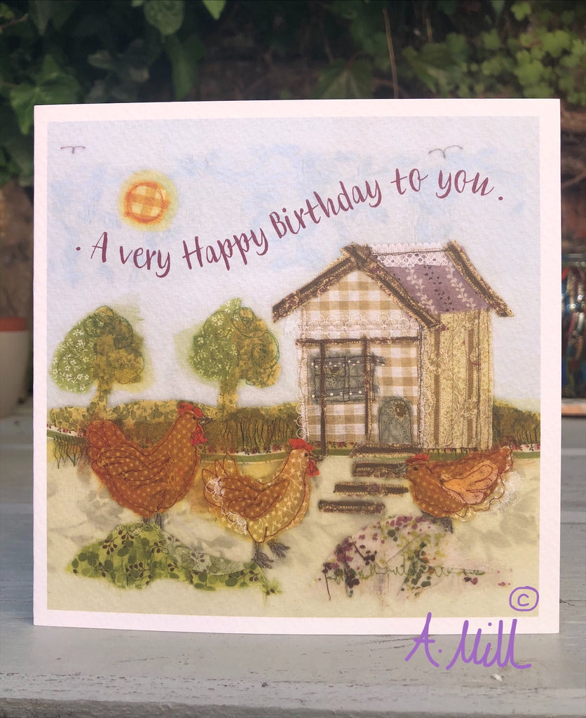 Birthday Hen house Greetings card