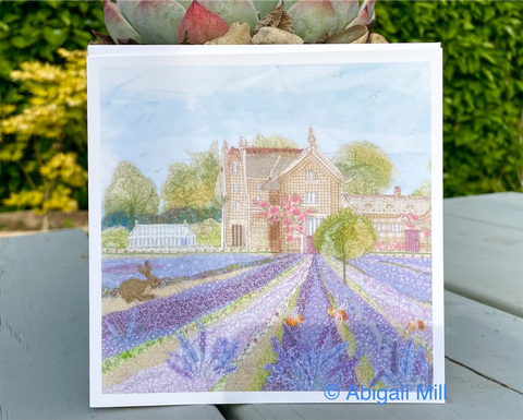Lavender Field Greetings card